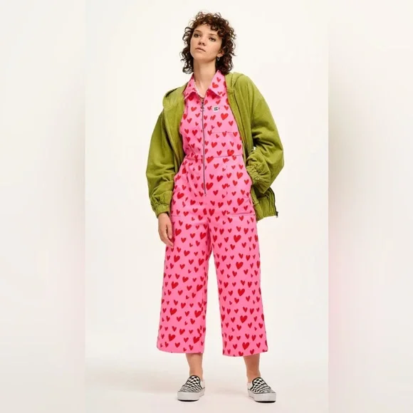 Lucy & Yak Pink and Red Heart Jumpsuit — 20 UK/16 US - Picture 5 of 8